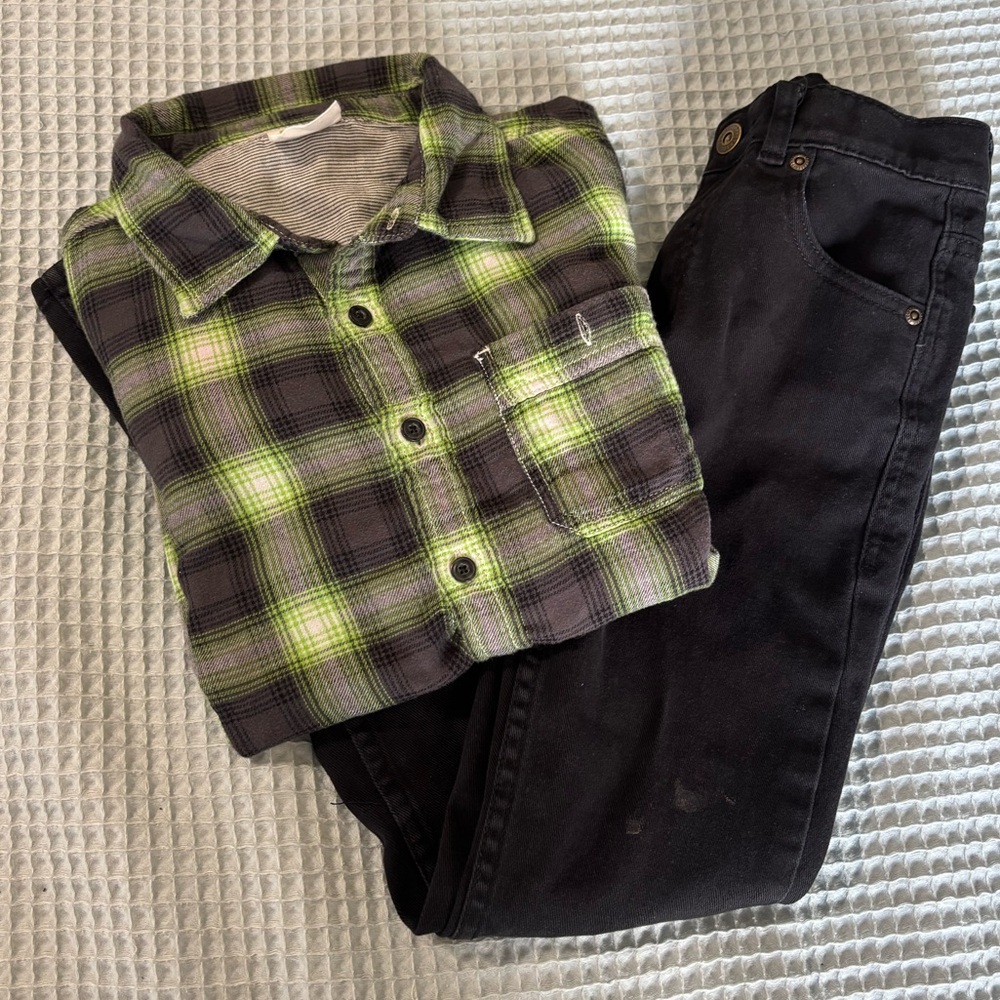 Crazy 8 Plaid Shirt & Gymboree Jeans
